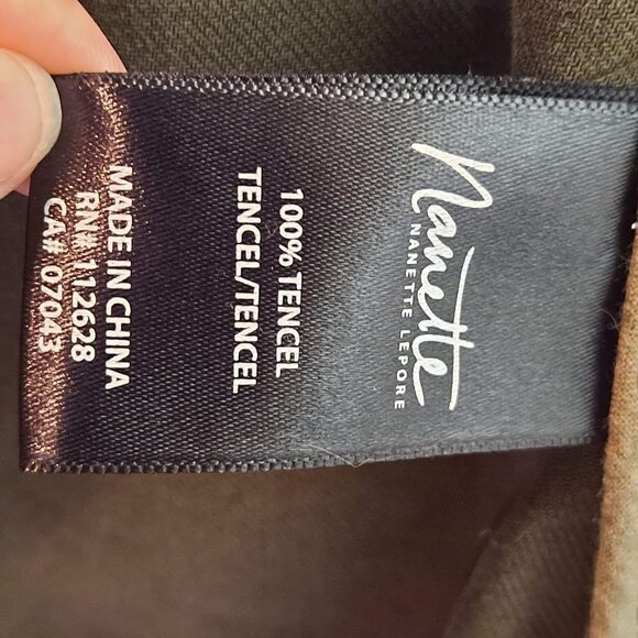 Nanette Lepore Size Large Olive Green Utility Jacket Tie Waist Pockets EUC - Picture 11 of 13